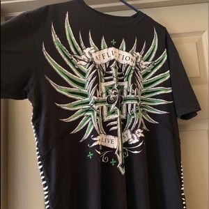 Men’s black Affliction shirt (gently used) Large